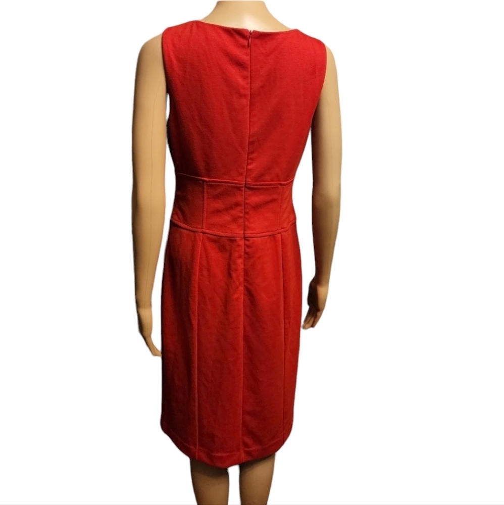 Adrienne Vittadini Red Sleeveless Midi Dress Size 8 - Picture 3 of 10